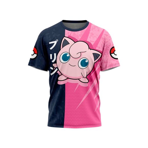 NEW Kid's 2024 Summer Jigglypuff Attack Pokémon Cartoon T-Shirt Small - Picture 2 of 5